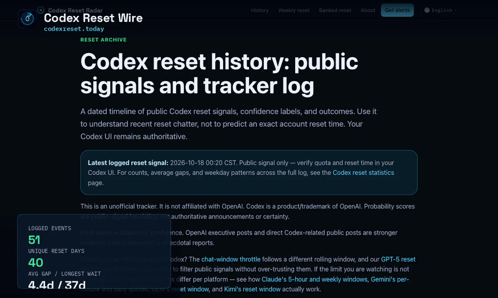 Codex Reset Wire screenshot 2
