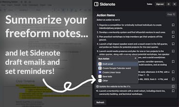 Verwalten Sie Besprechungsinteraktionen mit Sidenote – Erstellen Sie organisierte Kalendereinladungen, E-Mails, Tickets und Erinnerungen