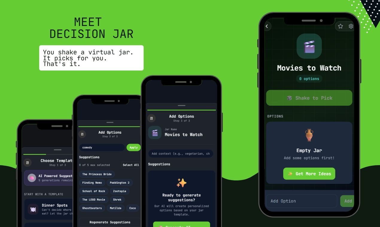 Decision Jar - Main product screenshot demonstrating key features and user interface