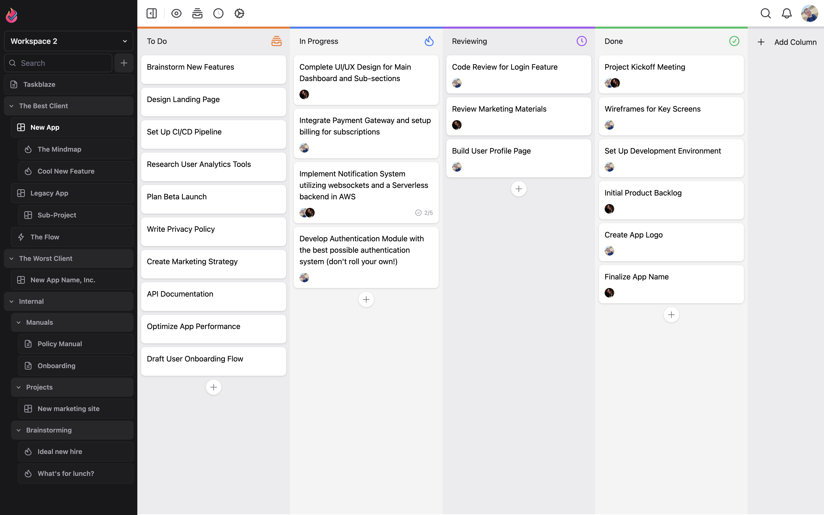 startuptile Taskblaze-Project Management - tasks mindmaps flowcharts & docs