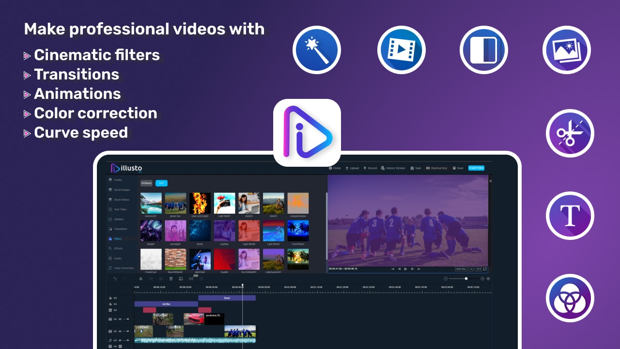 Ilusto - editor de video en línea gratuito media 4