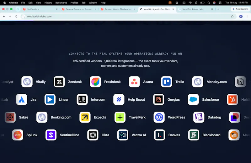 VendIQ · Agentic Ops Platform screenshot 4
