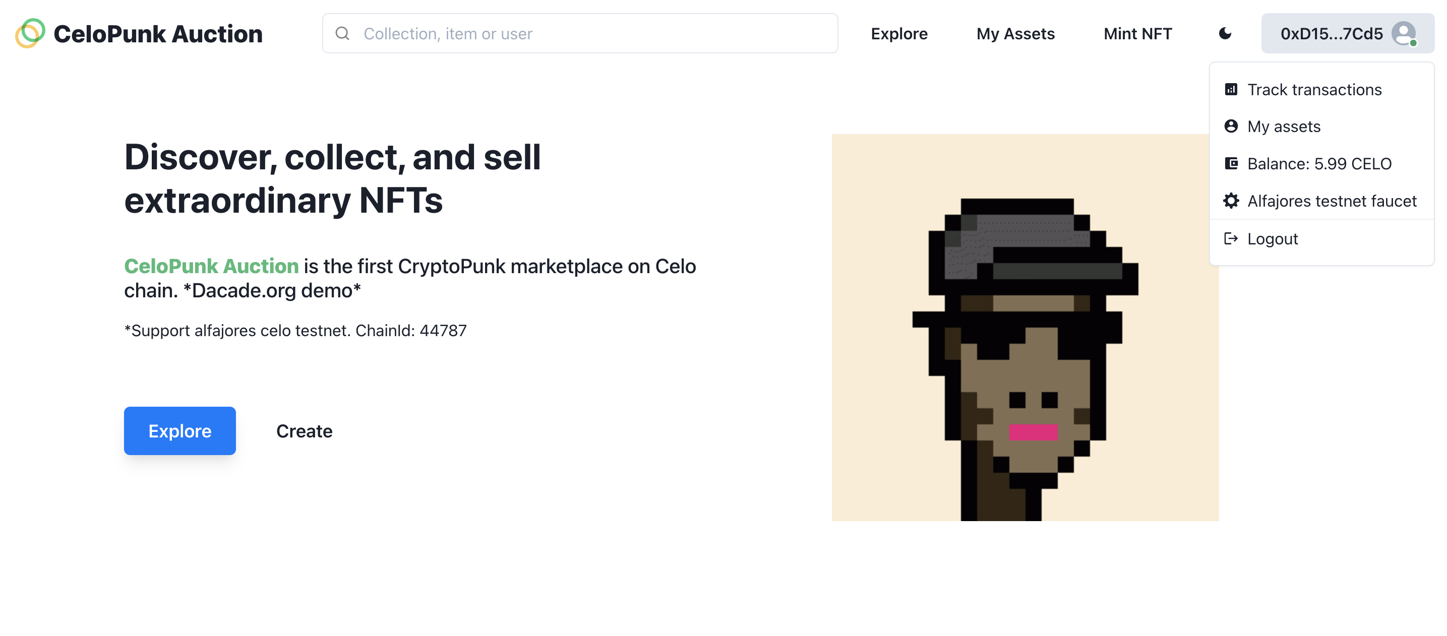 CryptoPunk auction gallery image