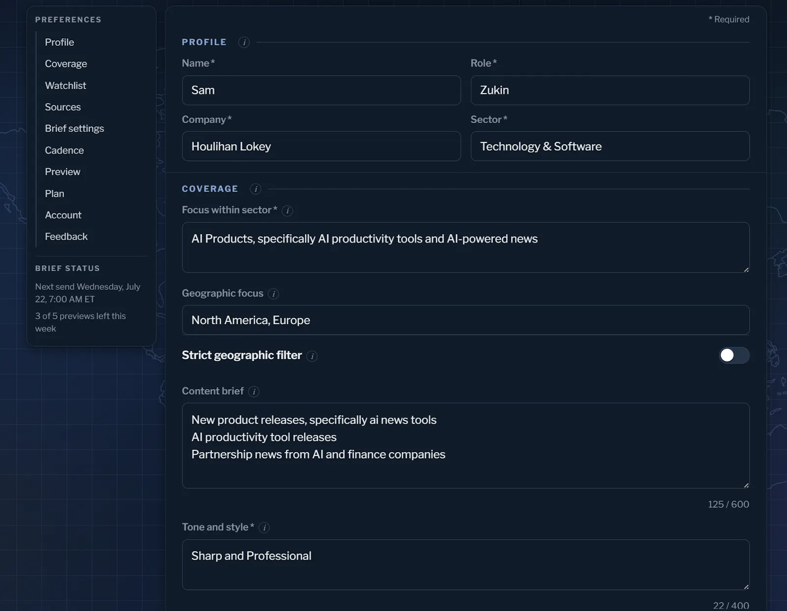 SectorBrief screenshot 3