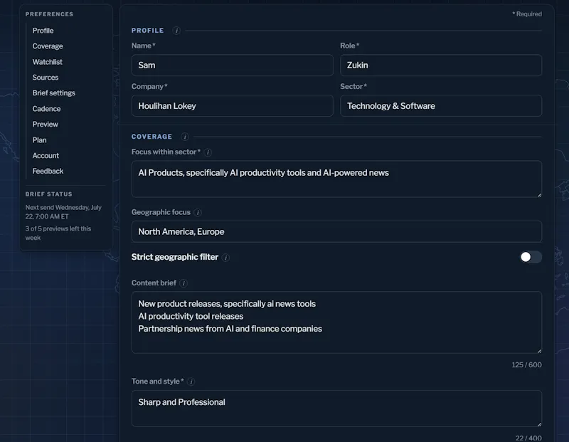 SectorBrief screenshot 3