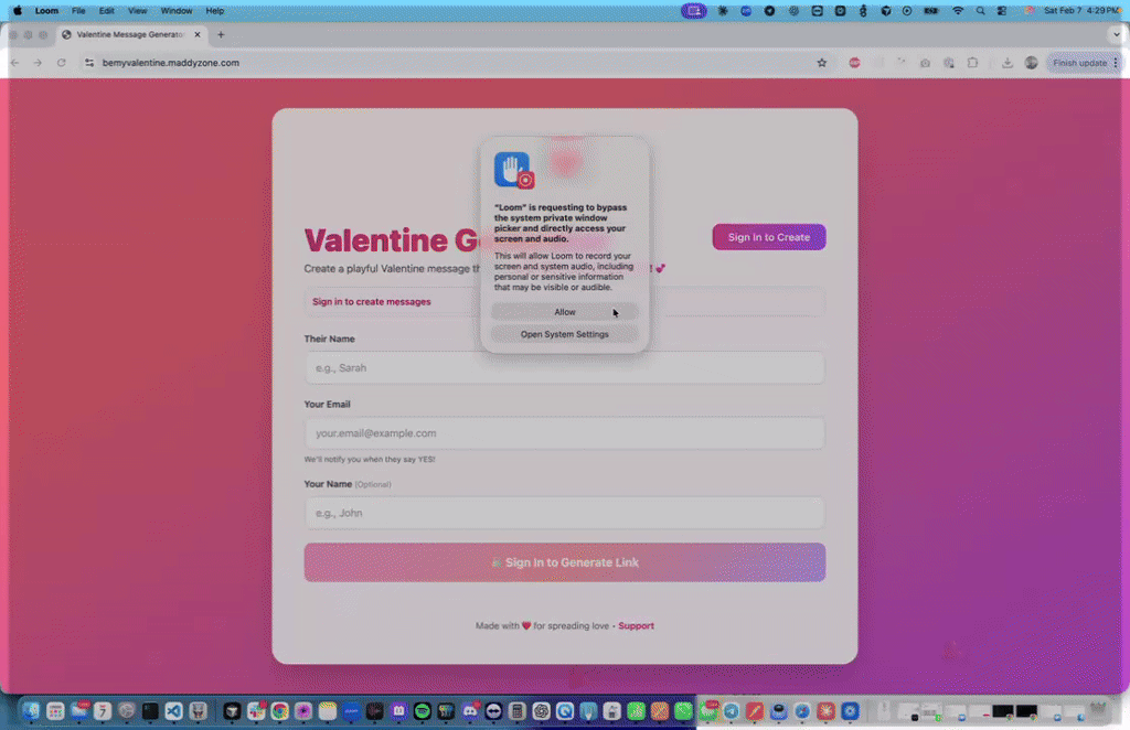 Valentine Message Generator 