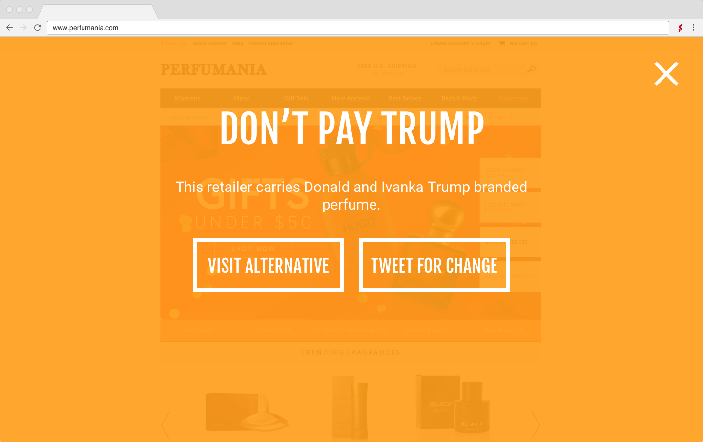 Don't Pay Trump – The Simple Trump Boycott Extension gallery image