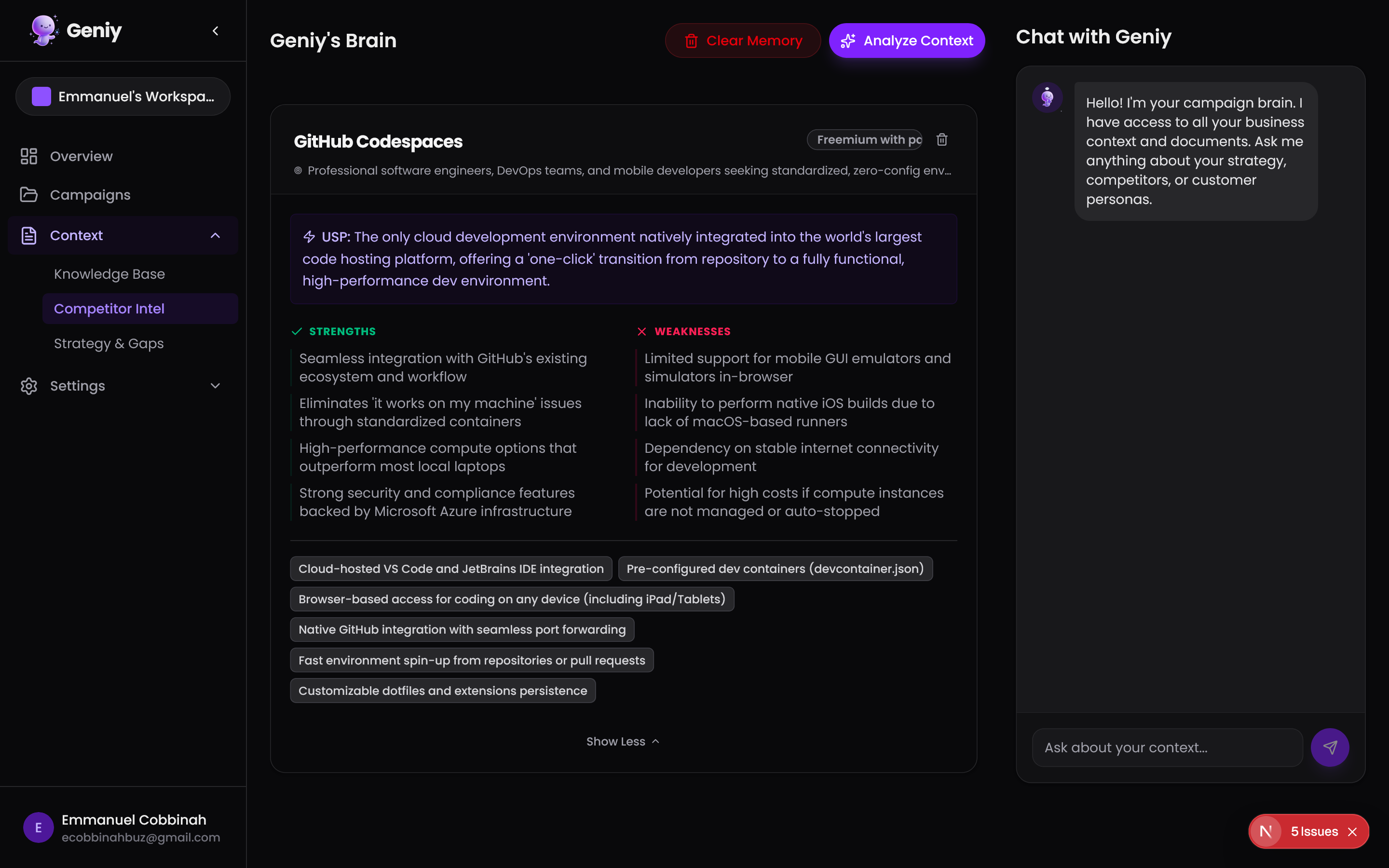 Geniy - Screenshot 2 showing product features and functionality