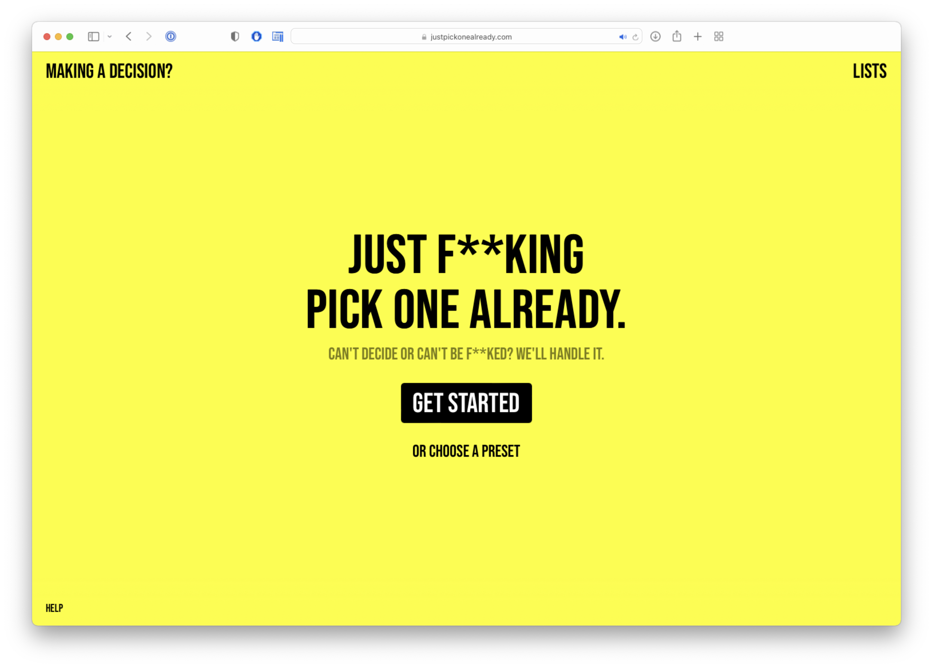 Just Pick One Already gallery image