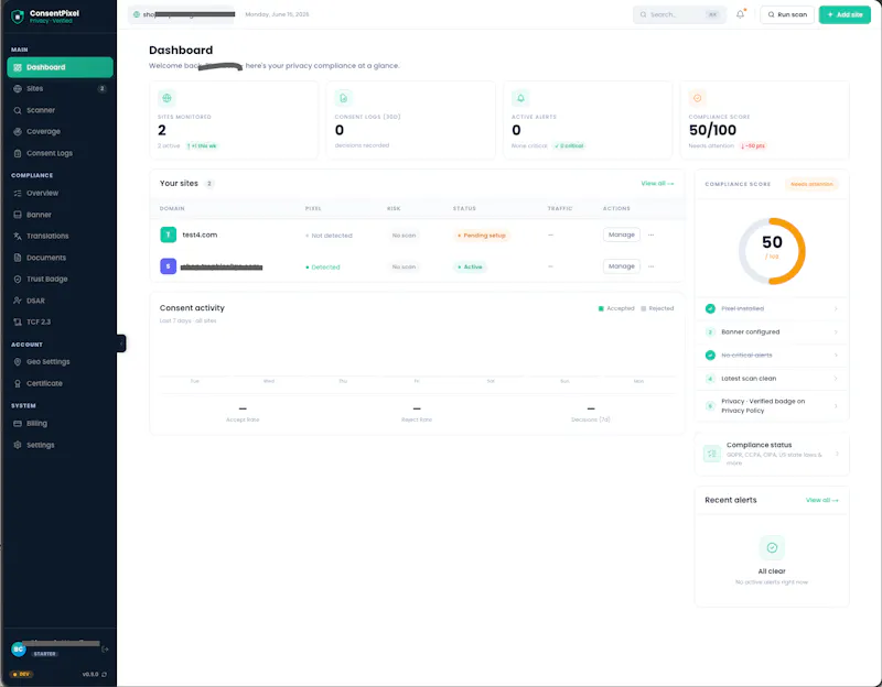 ConsentPixel - Privacy · Verified screenshot 2