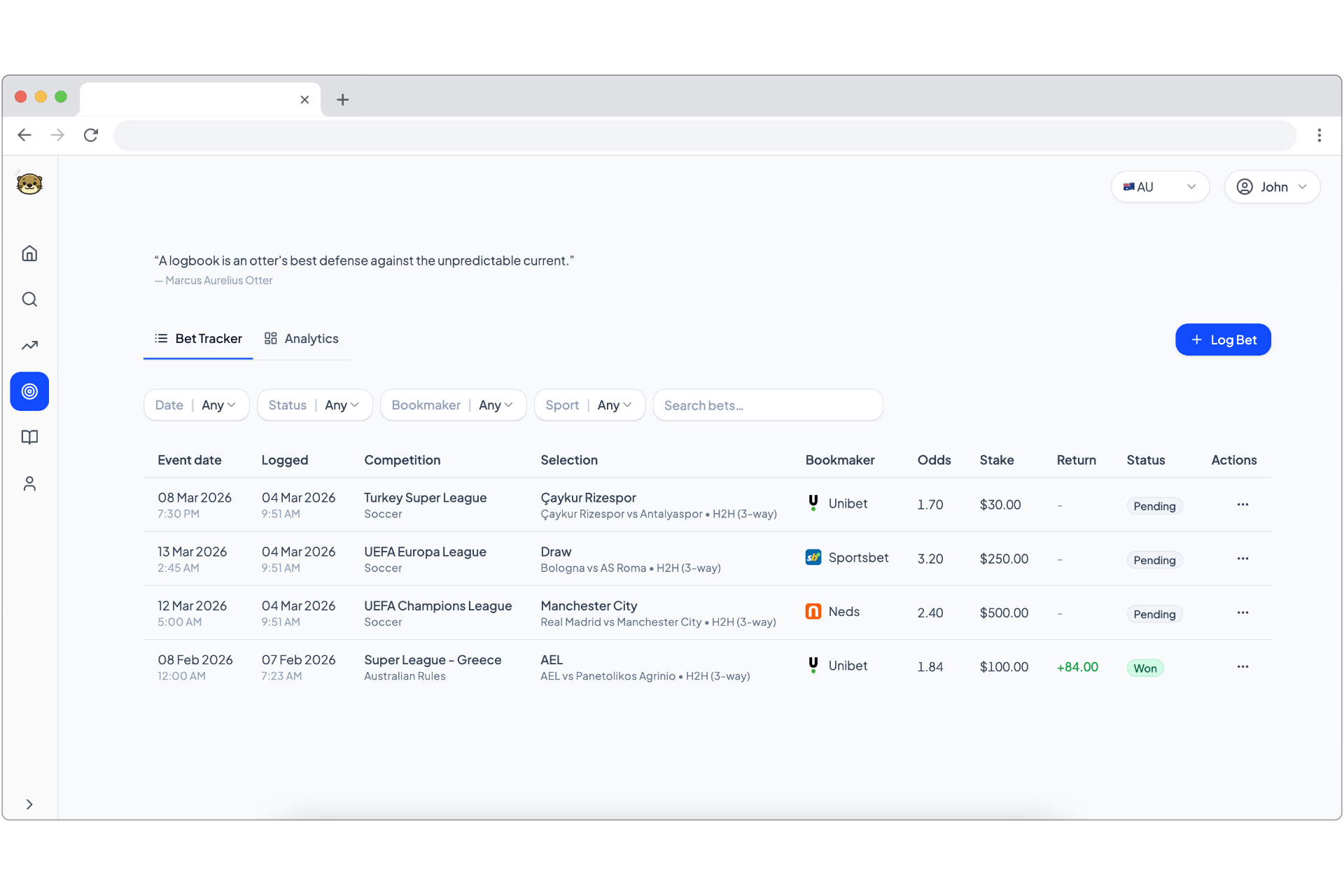 OddsOtter - Screenshot 2 showing product features and functionality