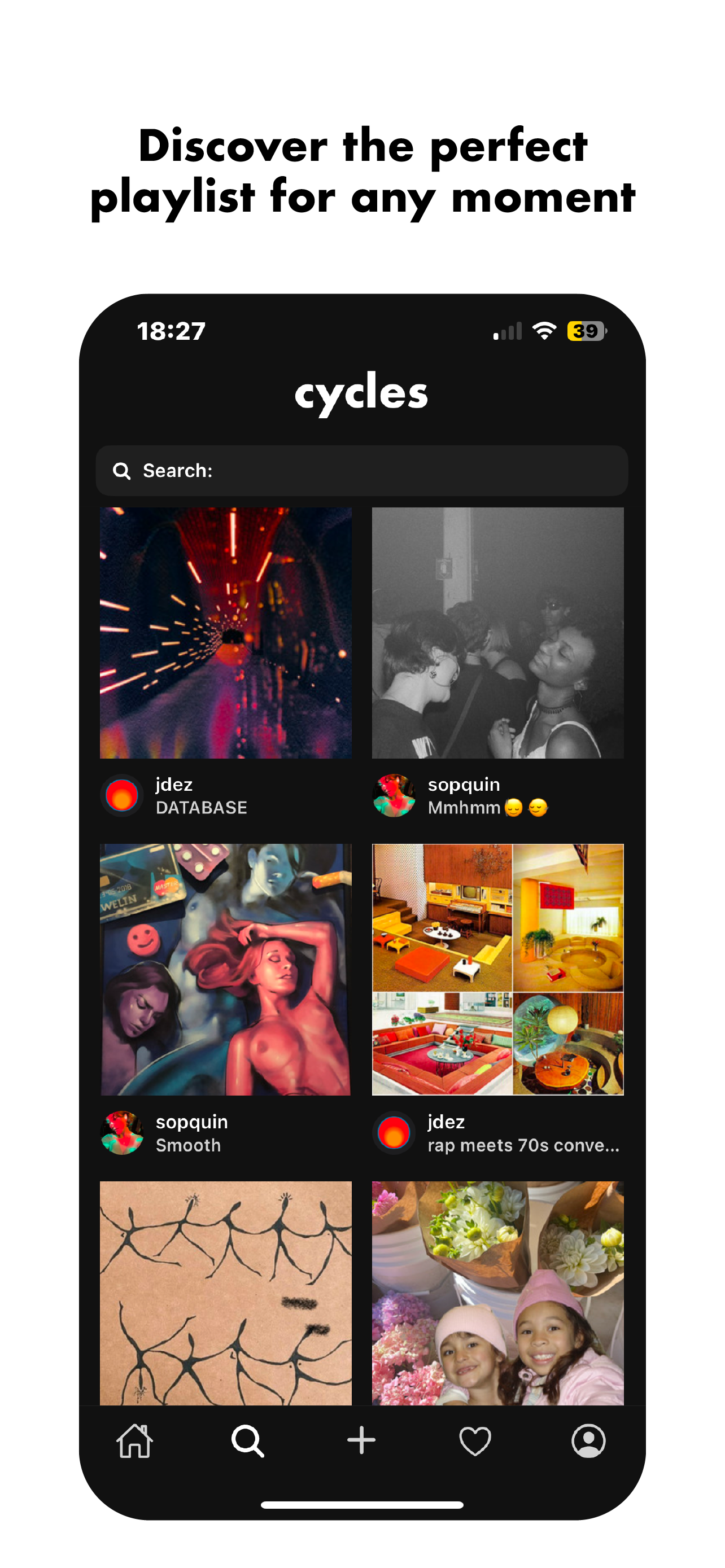 Ciclos: compartir y descubrir listas de reproducción - Listas de reproducción sociales media 3