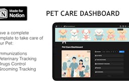 Notion Template - Pet Care Dashboard media 1