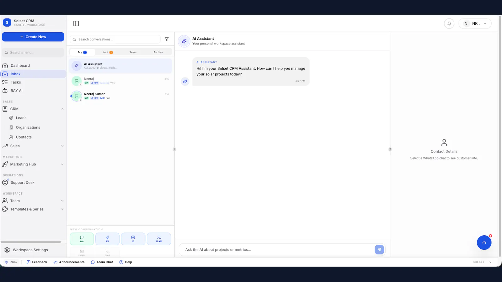 Solset CRM screenshot 2