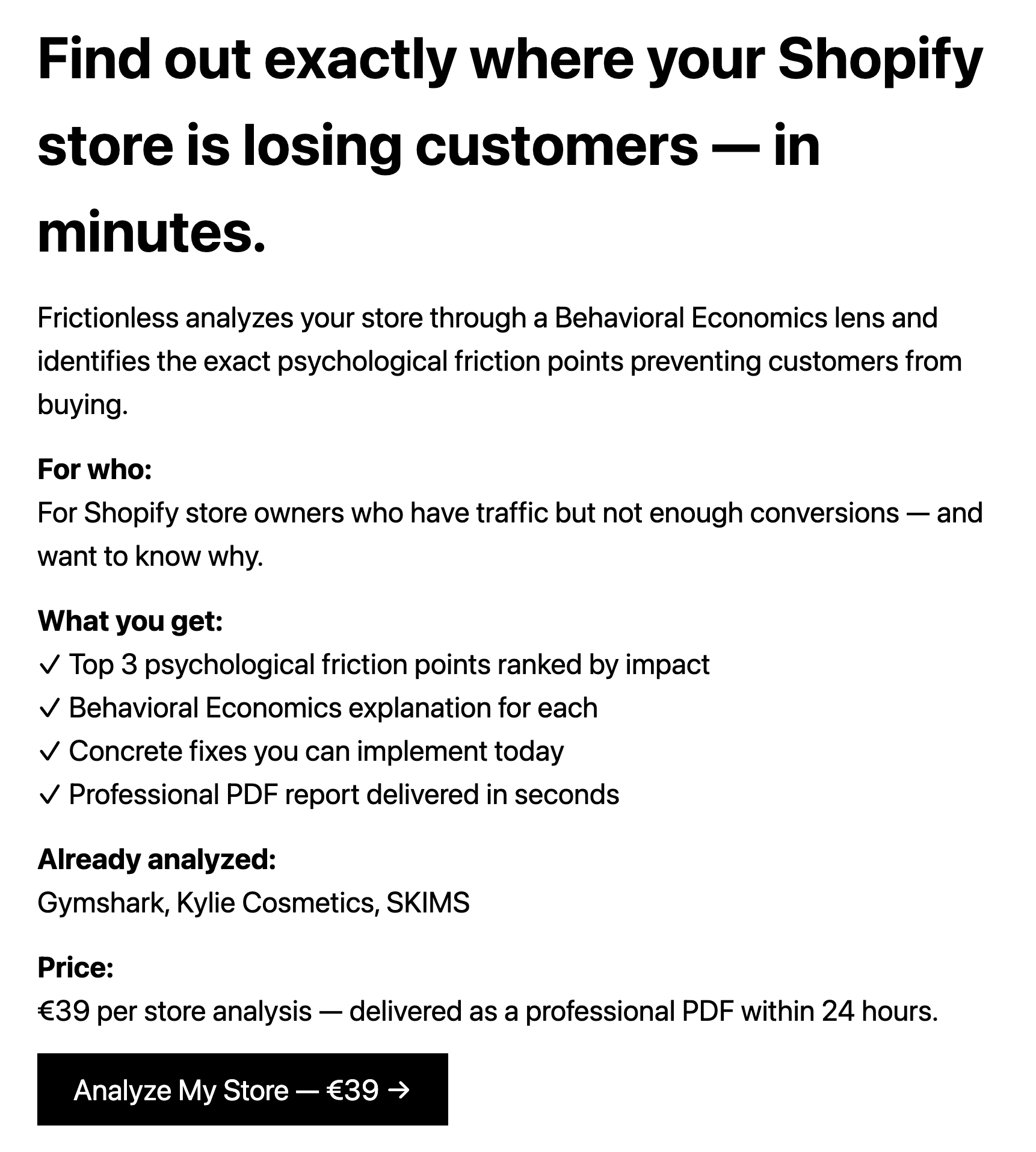 Frictionless — Shopify Checkout Analyzer gallery image