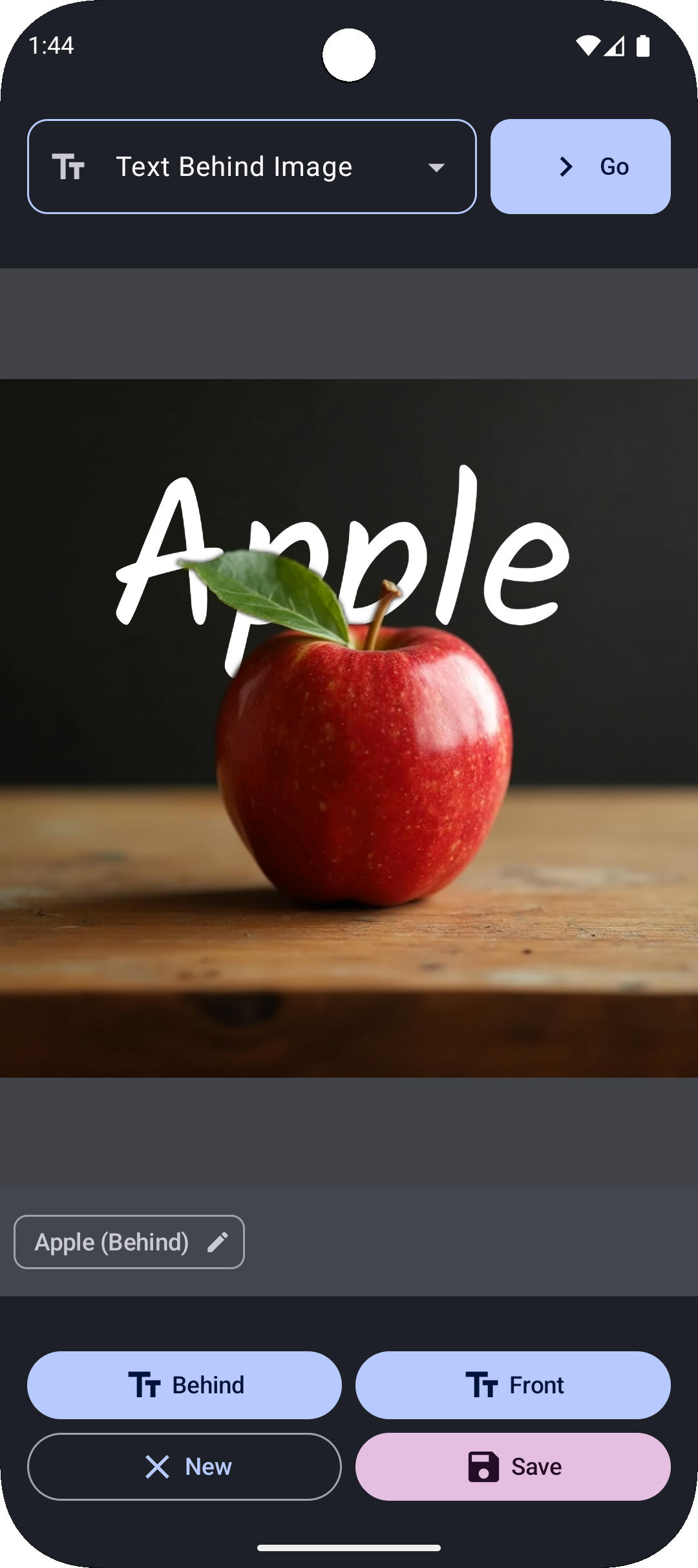 Text Behind Image - Android app media 5