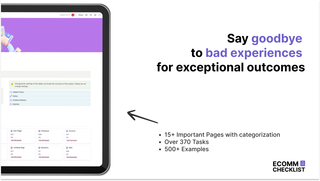 ecommCheckList 개념 템플릿 - 드래그 앤 드롭 시스템을 사용하여 전자 상거래 변환 로드맵을 만듭니다 미디어 4
