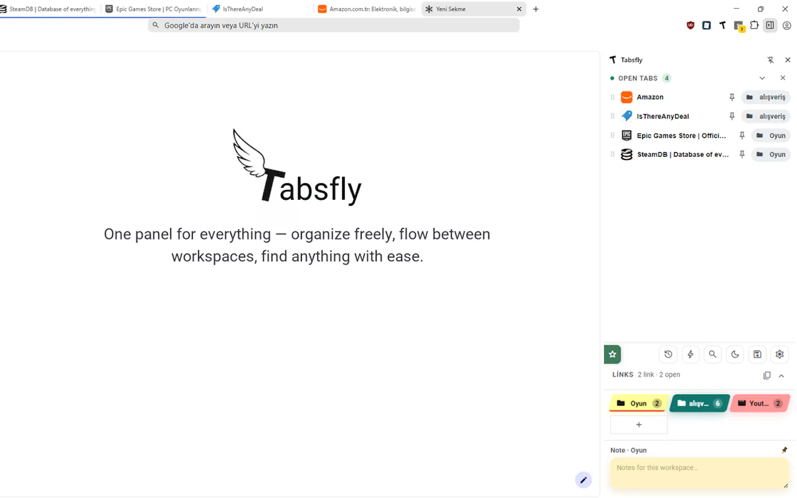 Tabsfly screenshot 1