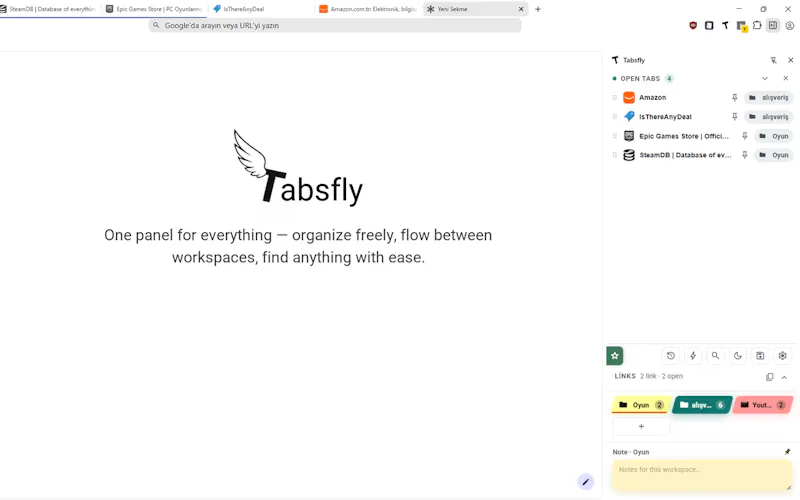 Tabsfly screenshot 1