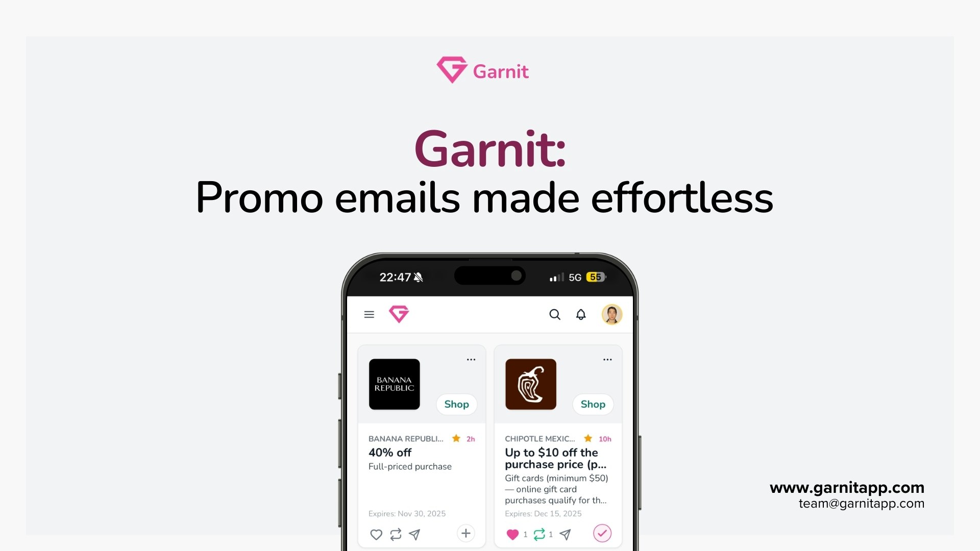 Garnit - Main product screenshot demonstrating key features and user interface