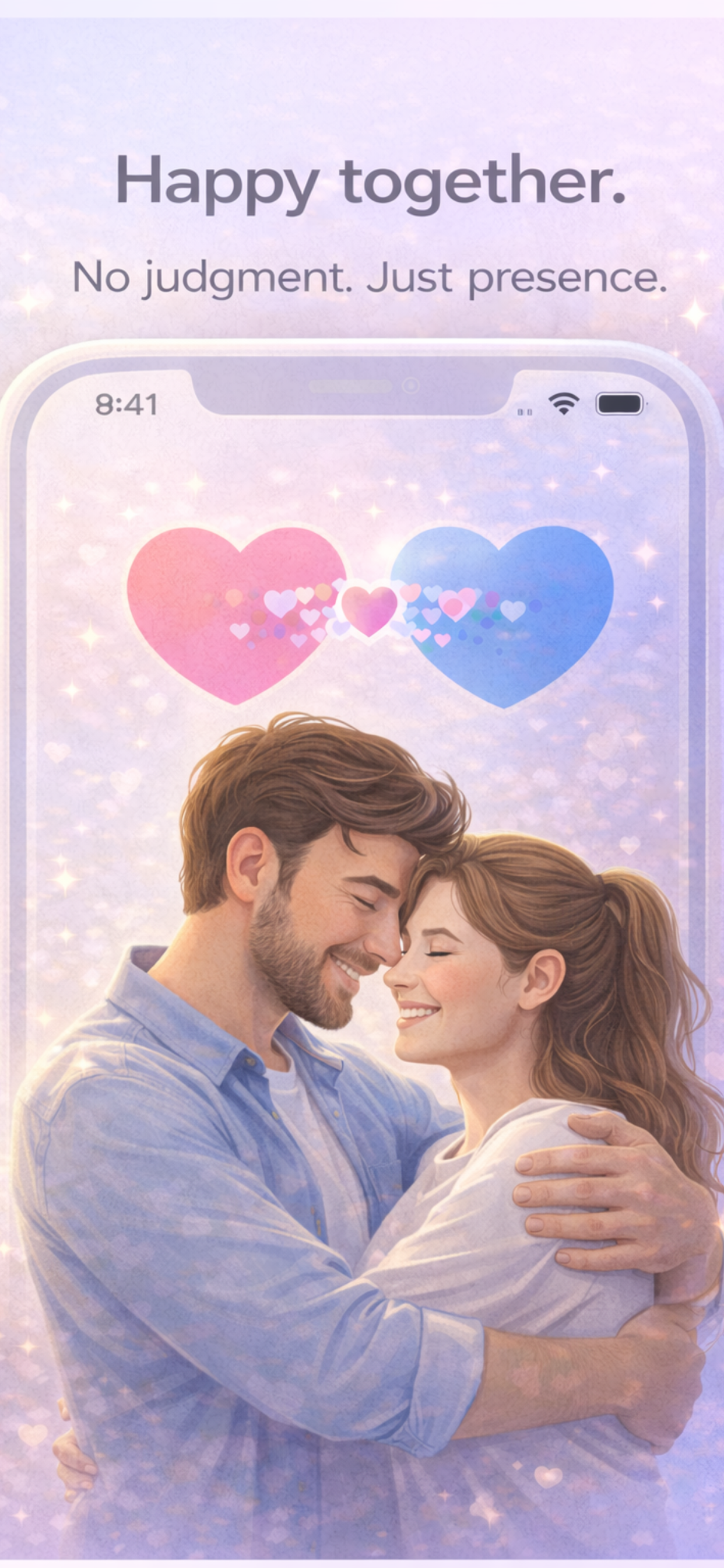 Couples supporting each other (iOS app) - Product Hunt launch logo and brand identity