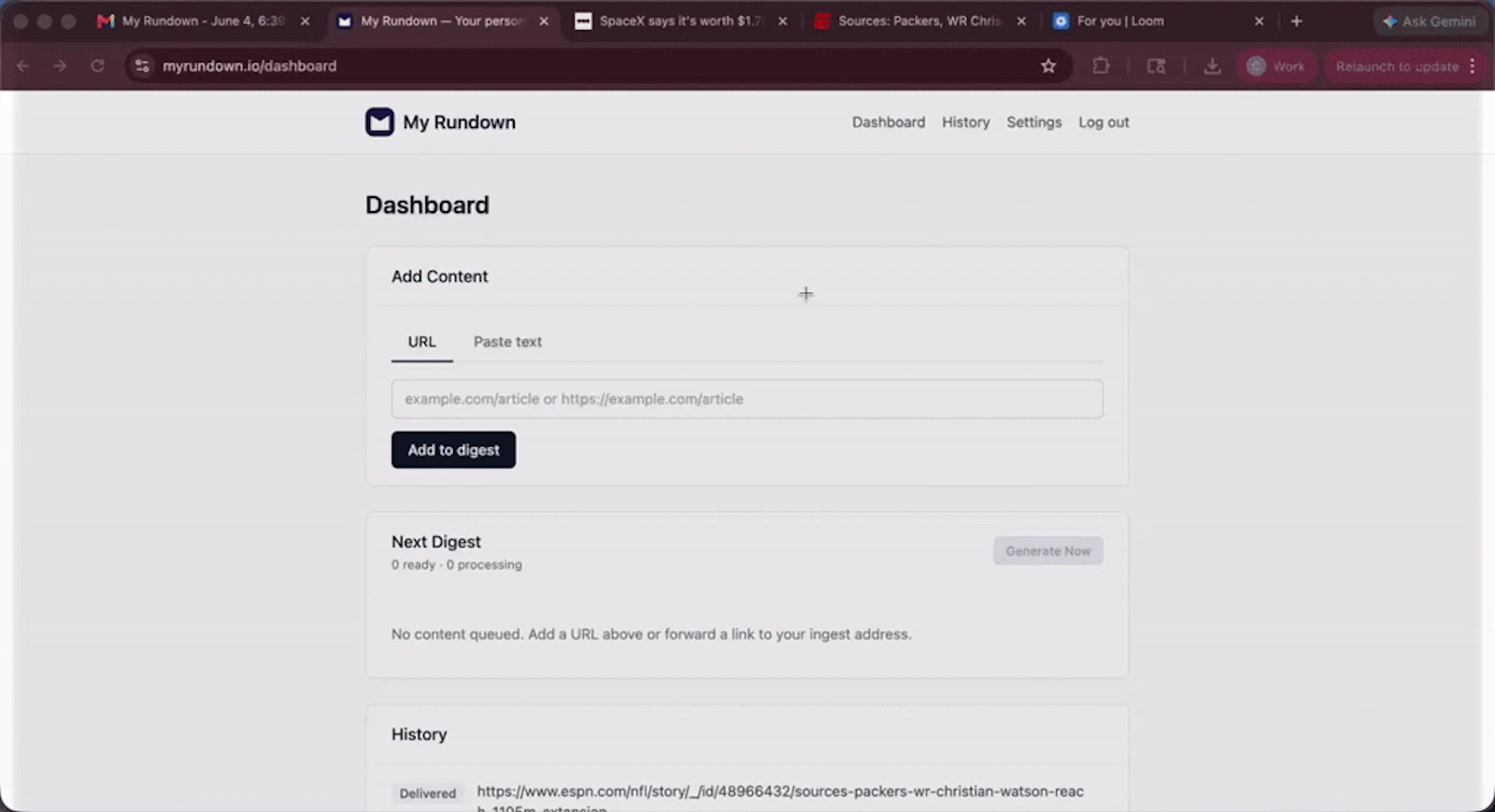 My Rundown screenshot 1 (video preview)