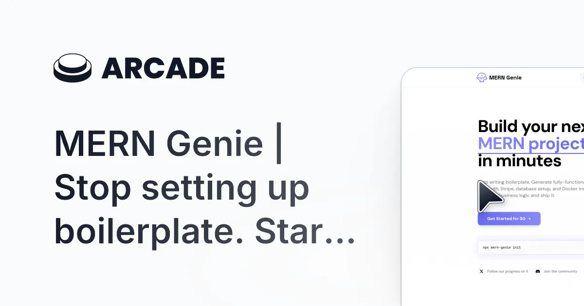 MERN Genie 제품 배너