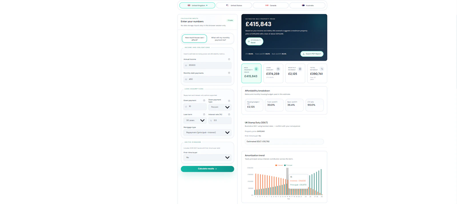 GetMortgageCalc screenshot 2