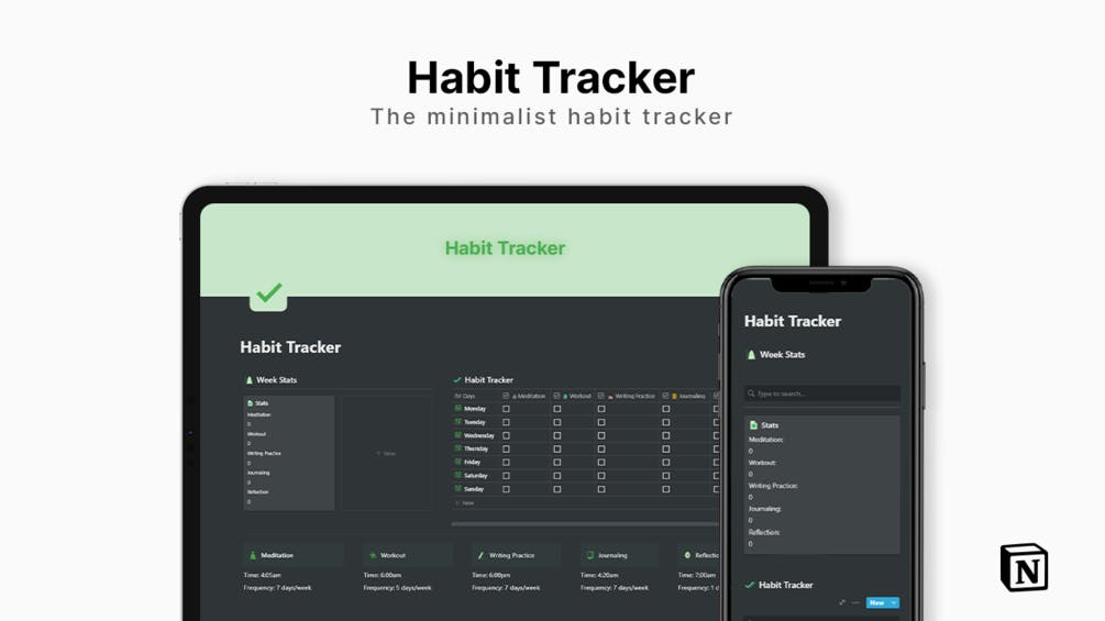 Notion Minimalist Habit Tracker media 2