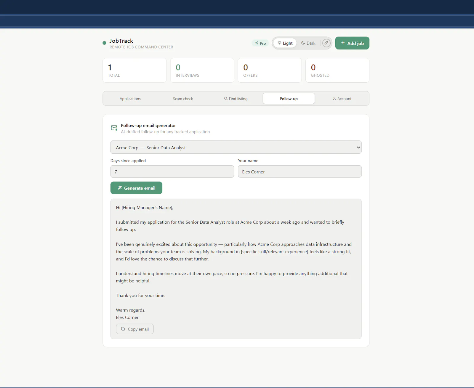 JobTrack screenshot 5