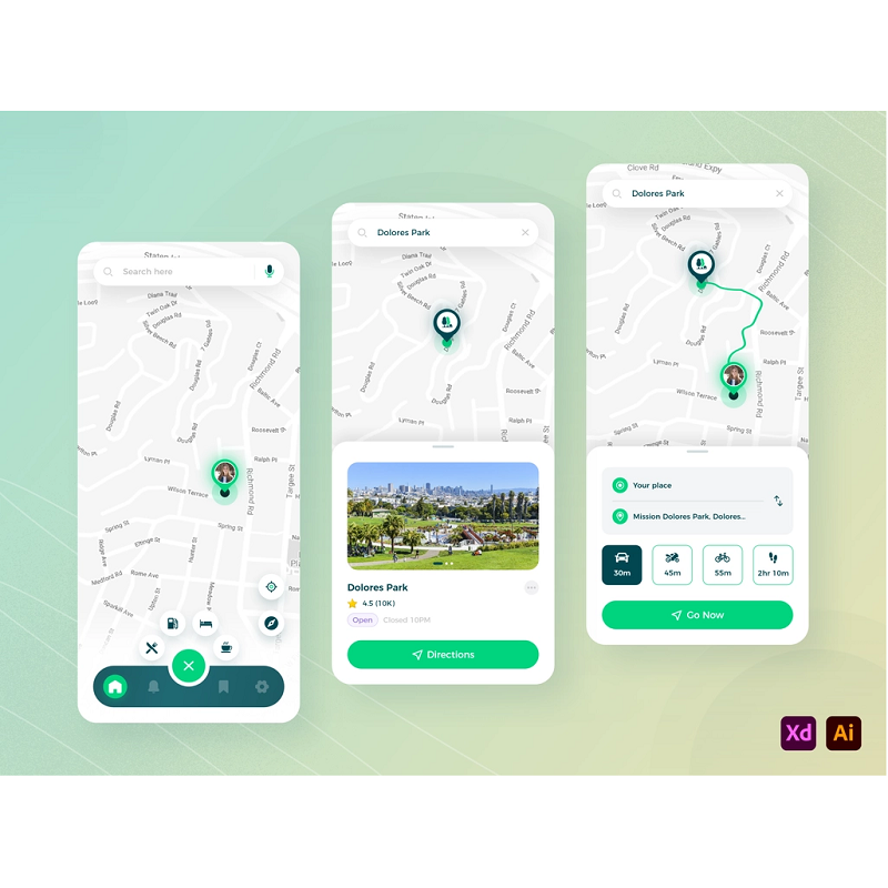 Map & Navigation App UI Kit