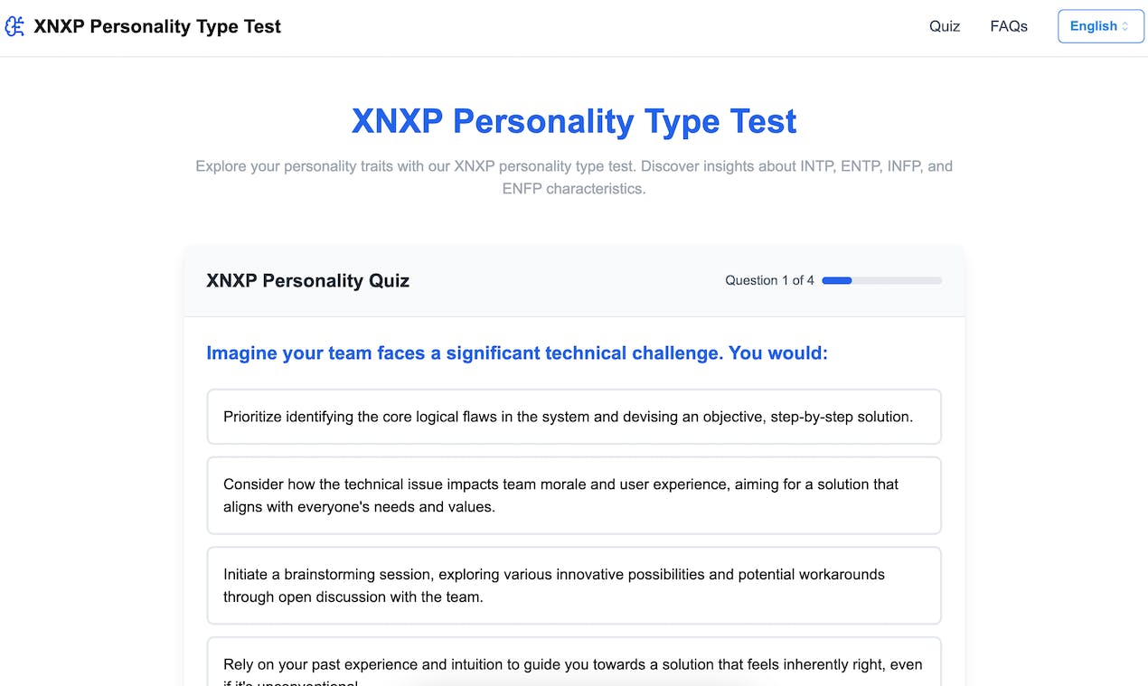 XNXP Personality Type Test media 1