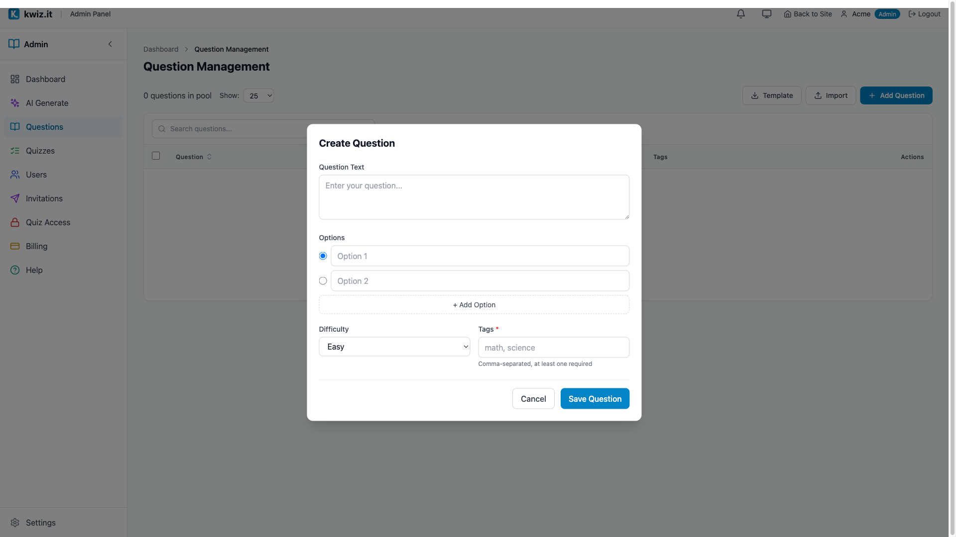 kwiz.it - Screenshot 3 showing product features and functionality