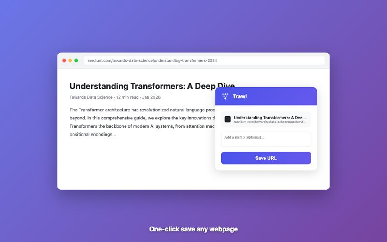 Trawl - Main product screenshot demonstrating key features and user interface