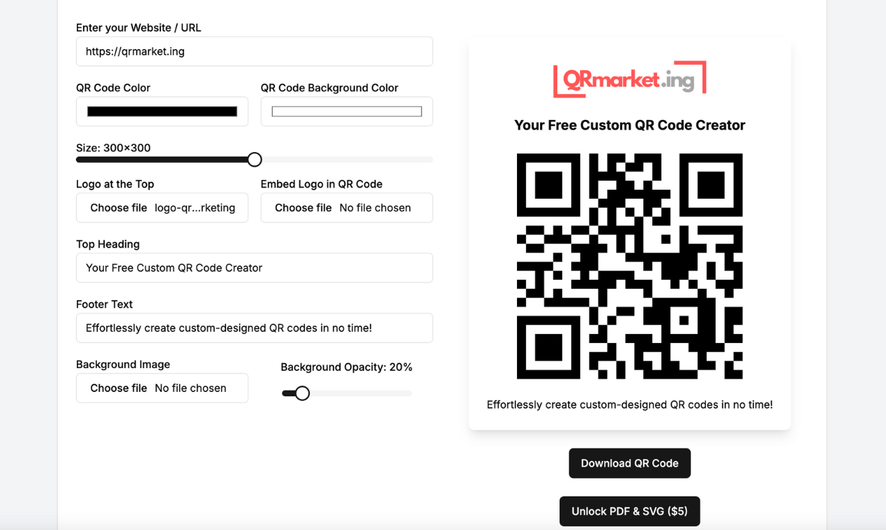 QRmarket.ing - 무료 사용자 정의 QR 코드 제작자 미디어 3