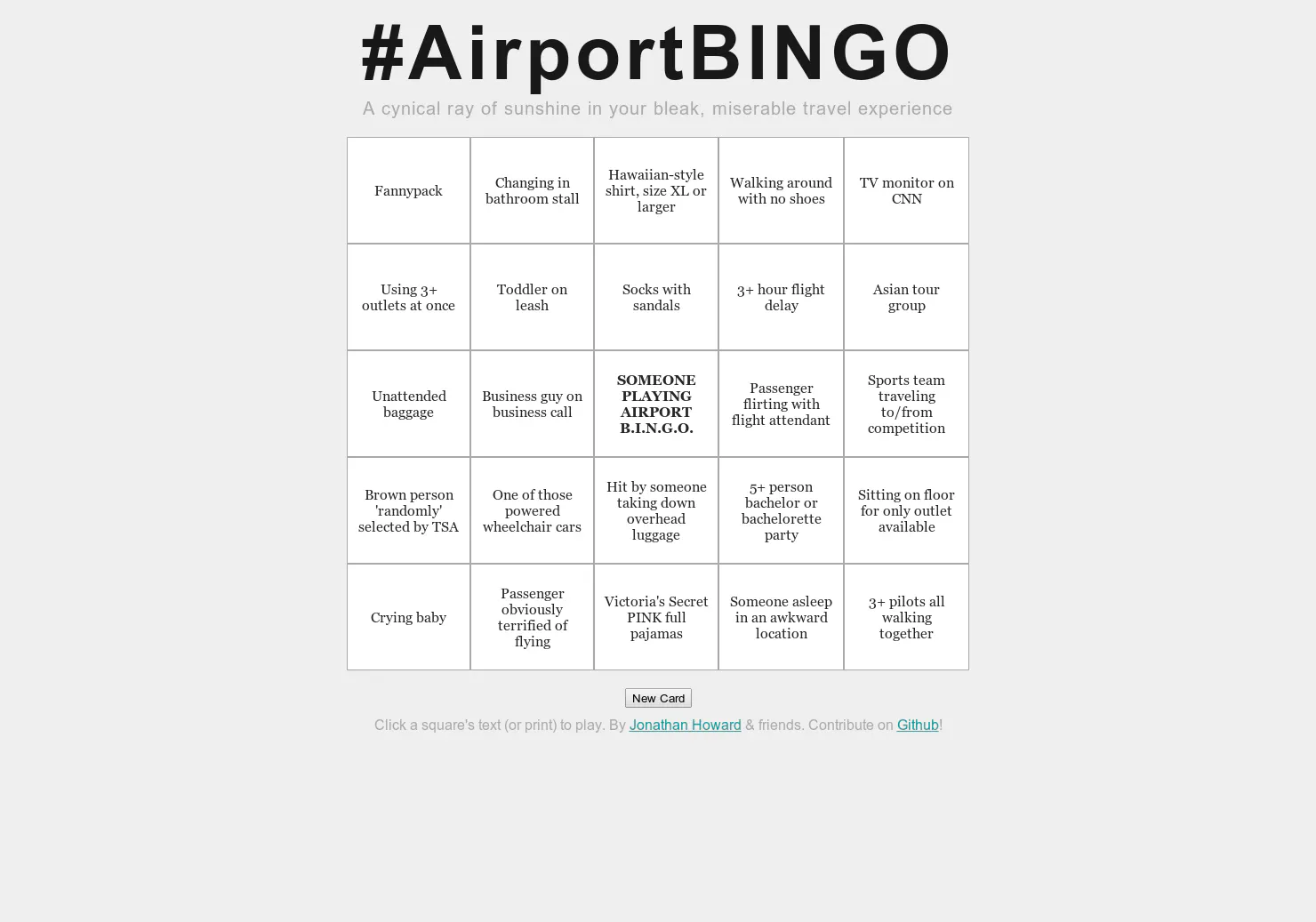 Airport BINGO
