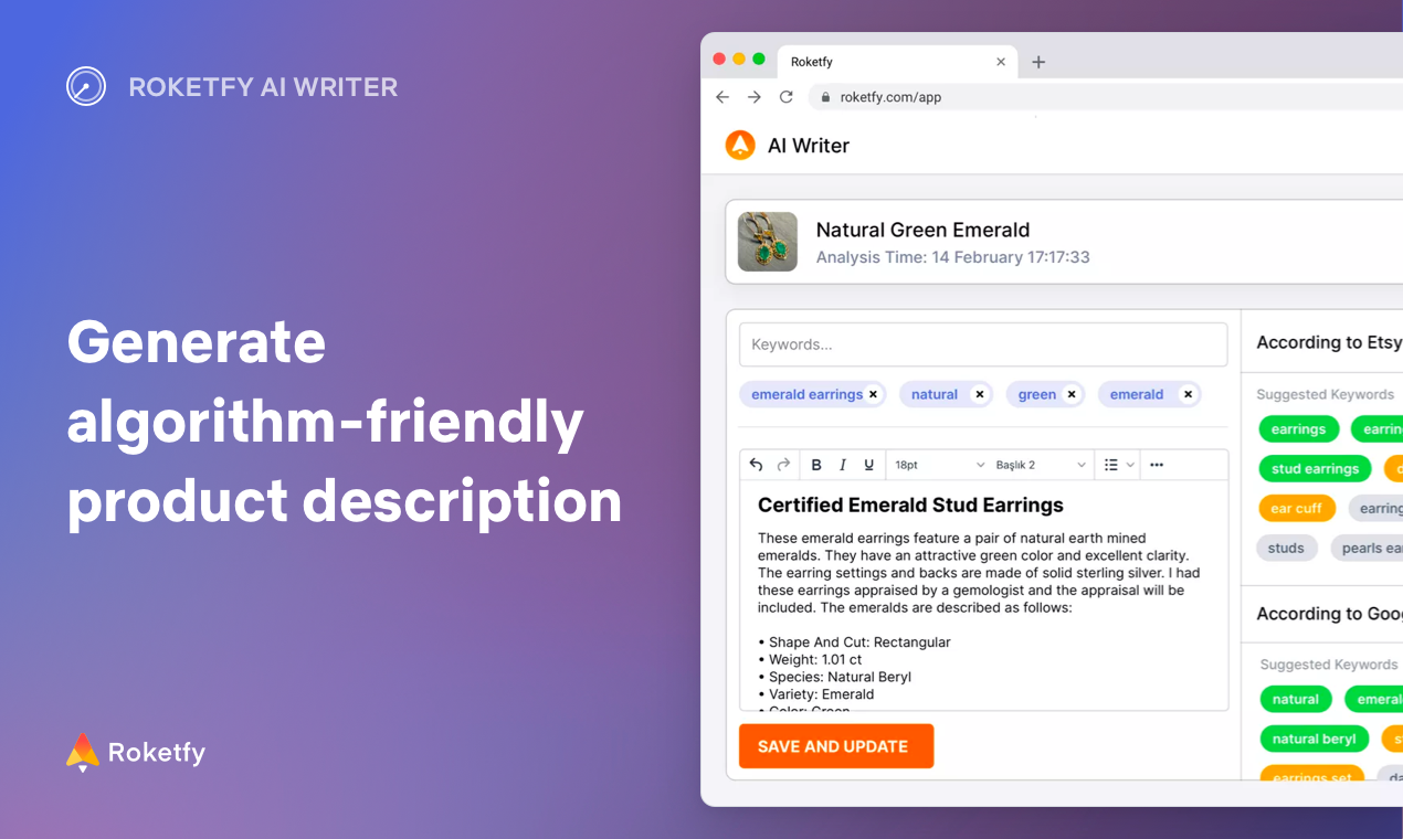 Roketfy - Лучший инструмент оптимизации на рынке для Etsy медиа 4