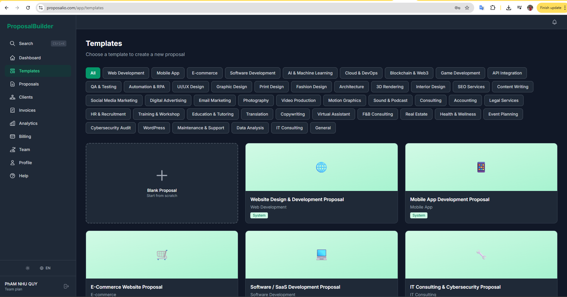 Proposal Builder - Screenshot 2 showing product features and functionality