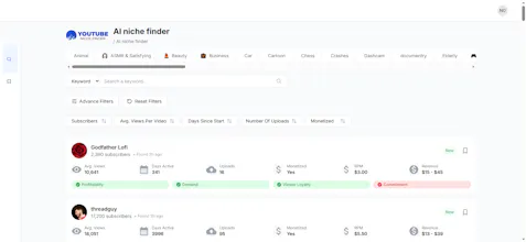 YouTube Niche Finder gallery image