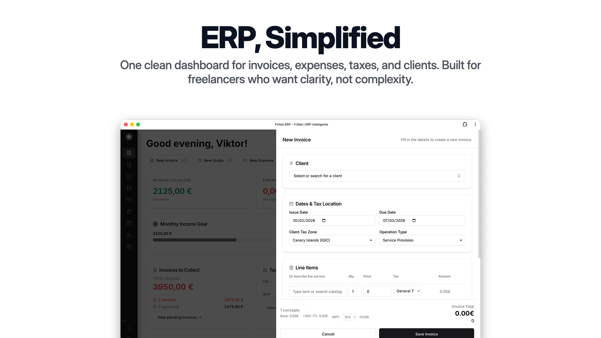 Frihet - Main product screenshot demonstrating key features and user interface