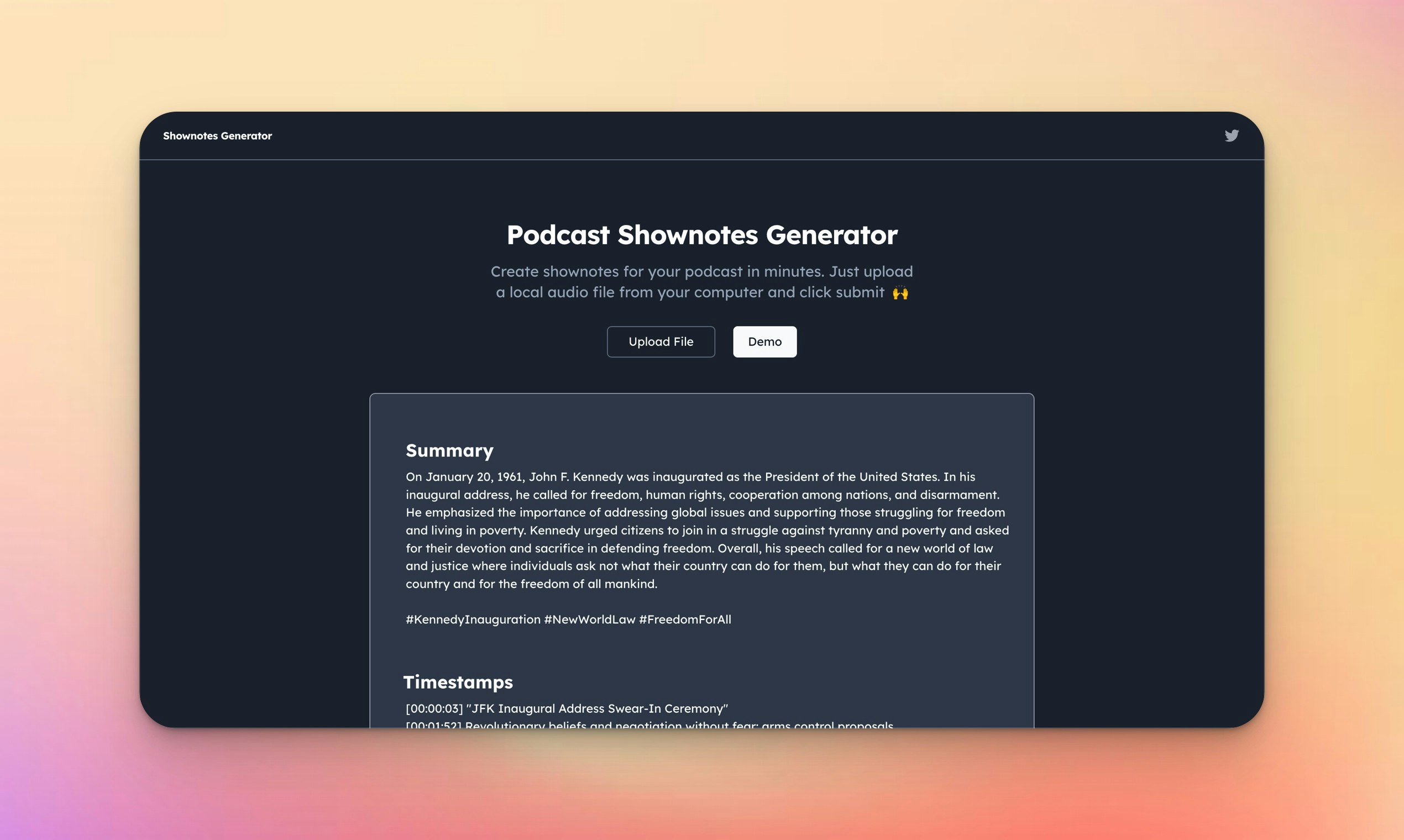 Podcast Showotes Generator media 3