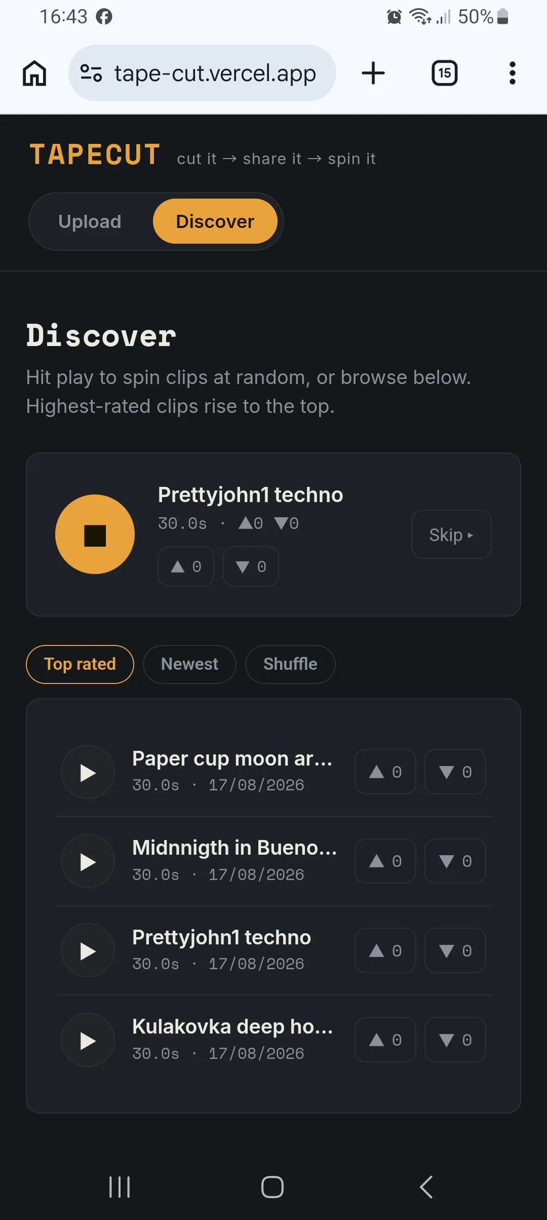 TAPECUT — cut it, share it, spin it