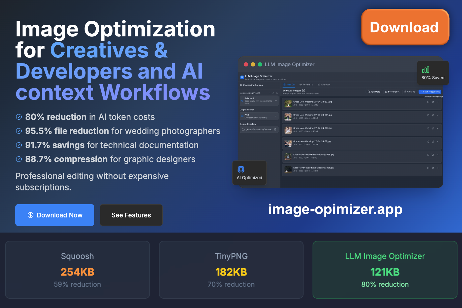 Mídia 2 de Otimizador de imagem LLM - Cortar de forma inteligente custos de token em 80% nos fluxos de trabalho de contexto de IA