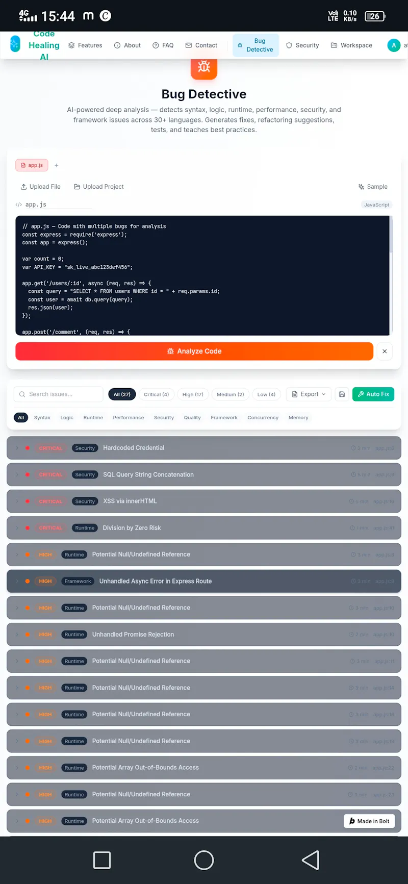 Code Healing AI screenshot 2