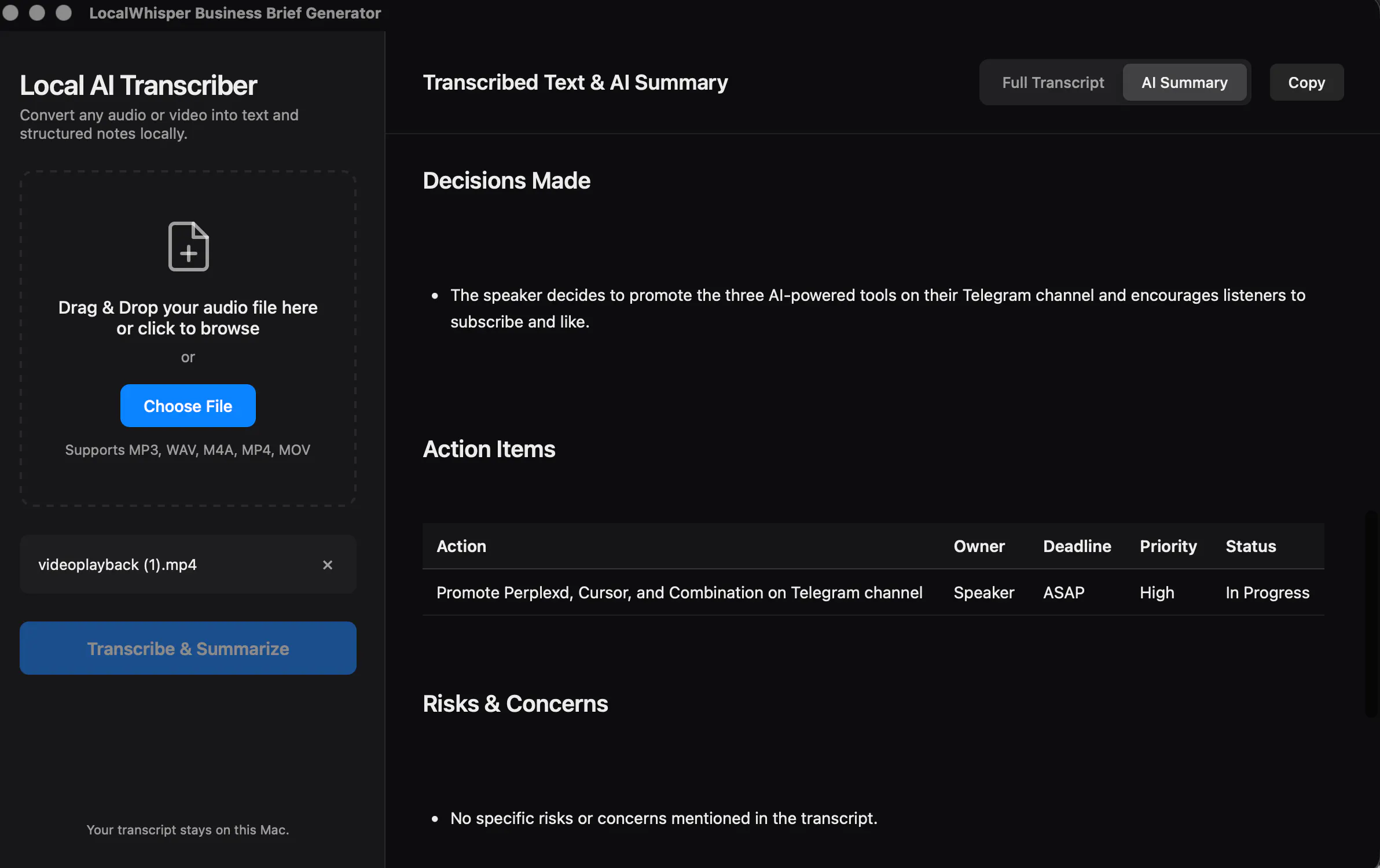 LocalWhisper | Transcriber & Summarizer gallery image