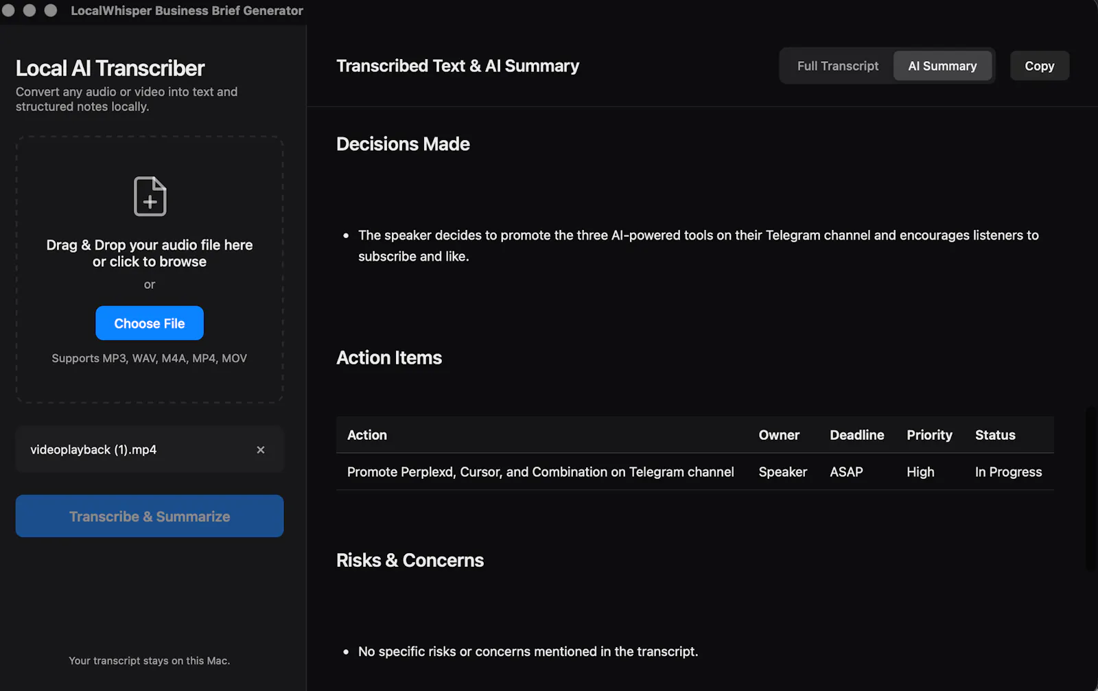 LocalWhisper | Transcriber & Summarizer screenshot 1