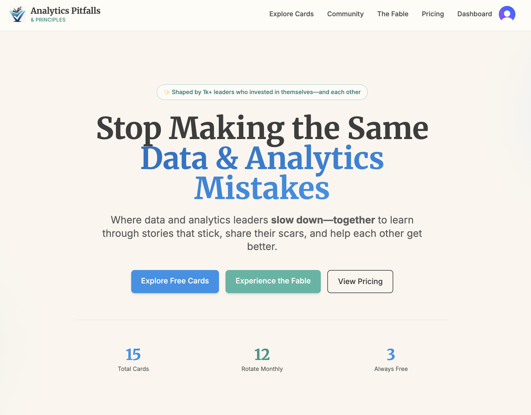 Analytics Pitfalls & Principles
