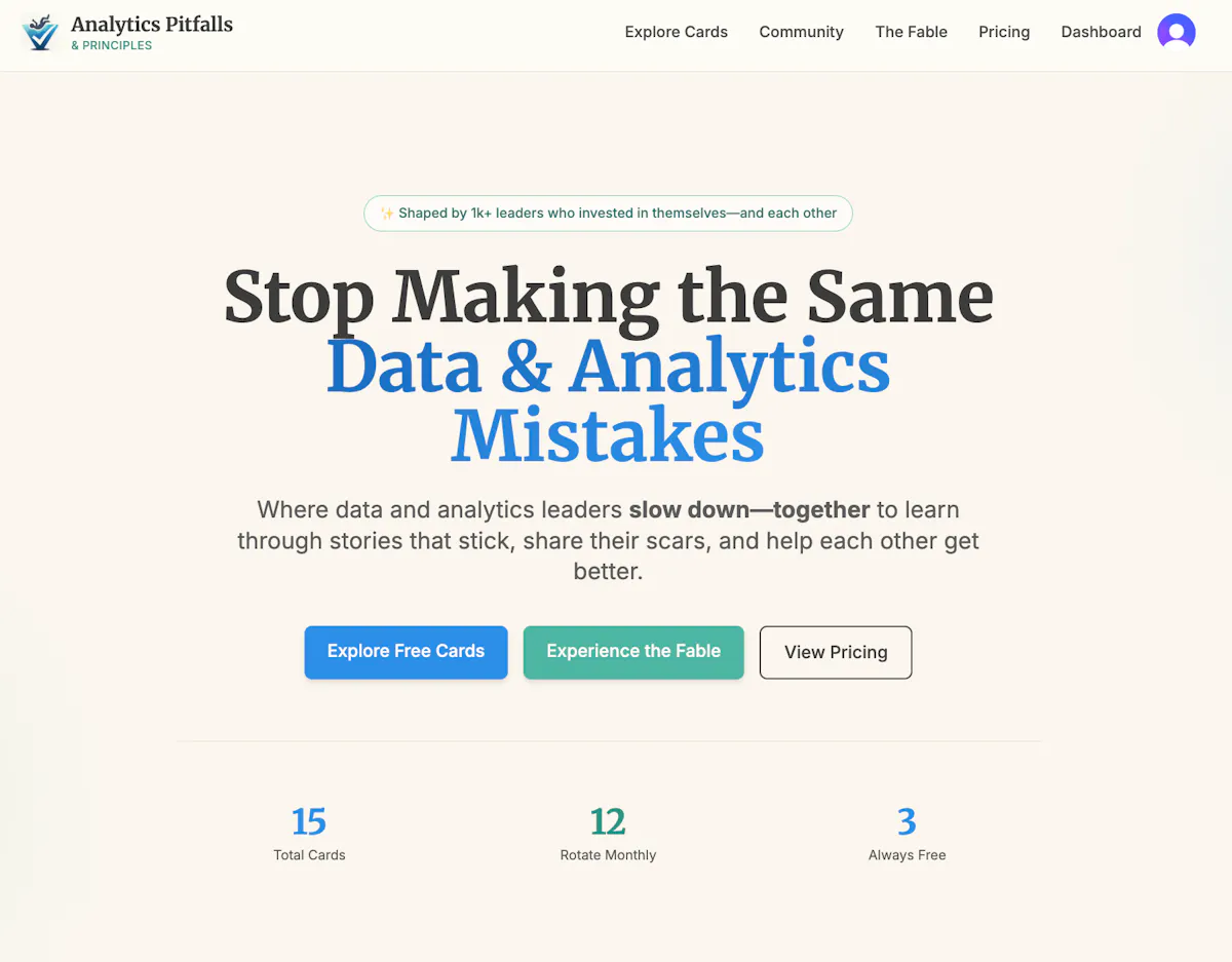 Analytics Pitfalls & Principles