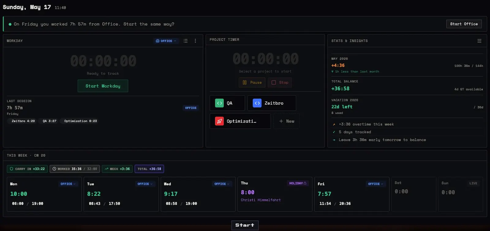 Zeitbro screenshot 2