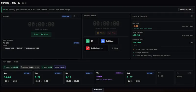 Zeitbro screenshot 2